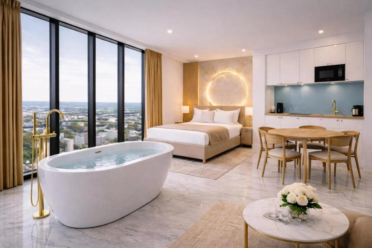 Hanza Tower GOLDEN 24 Apartments SPA & POOL & SAUNA & Jacuzzi