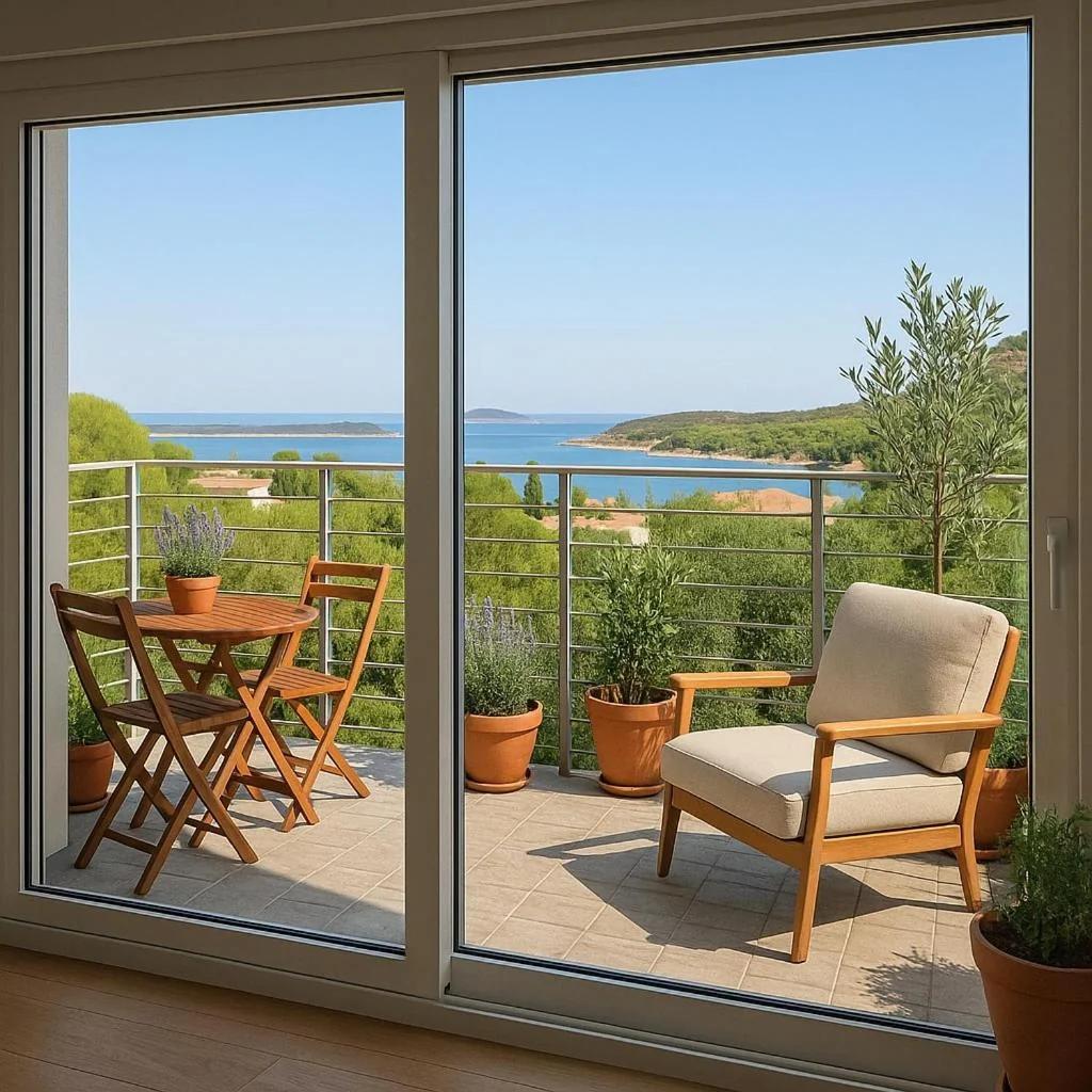 Villa with private pool and unique sea view in Çeşme photo