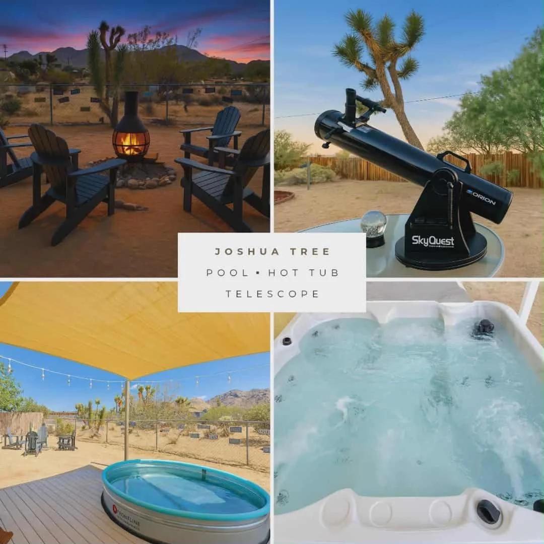 10 minutes to JTNP - Saltwater Float Pool, Hot Tub, Telescope, Fireplace and Views
