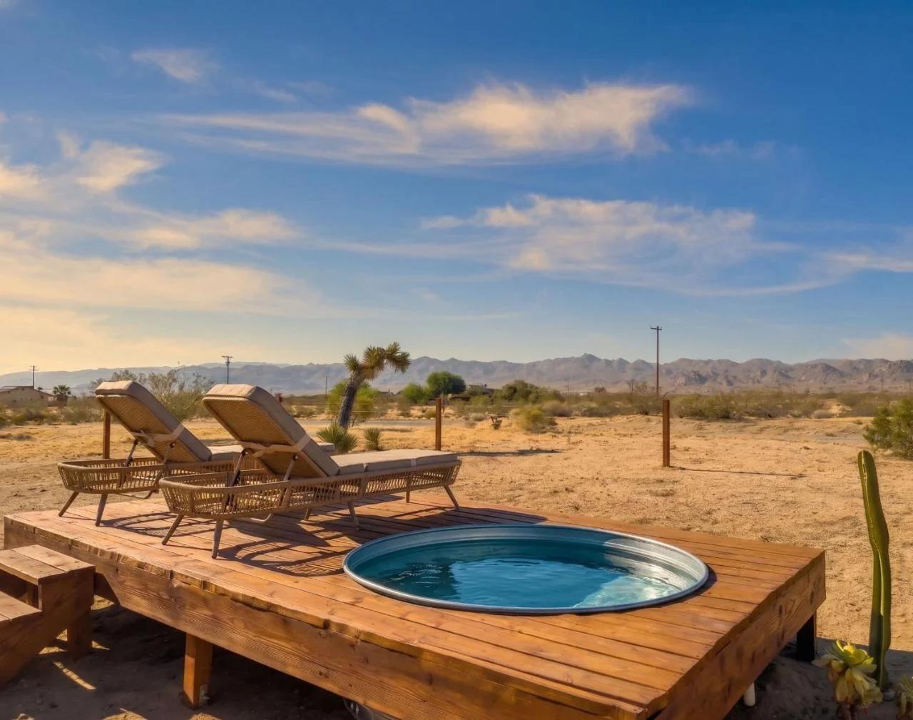 Leaning Joshua Desert Retreat - Stargazing Deck, Fire Pit, Cowboy Pool photo