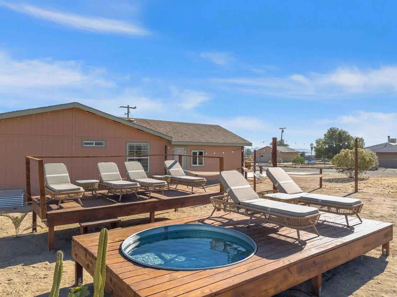 Leaning Joshua Desert Retreat - Stargazing Deck, Fire Pit, Cowboy Pool photo